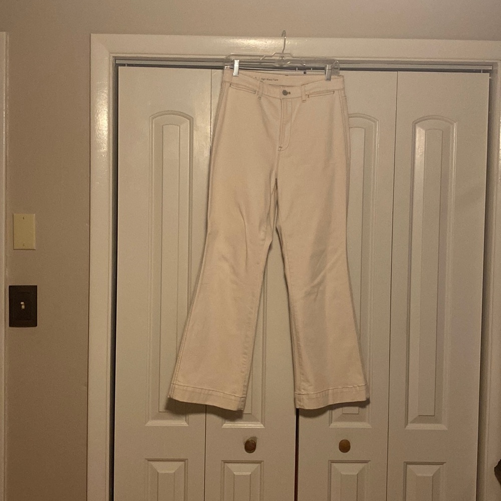 Talbots size 6 flawless high waist flare. Ivory jeans